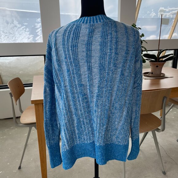 Anthropologie Pilcro Textured‎ High-Low Pullover Sweater Blue Women’s Sz Sm - Picture 4 of 7
